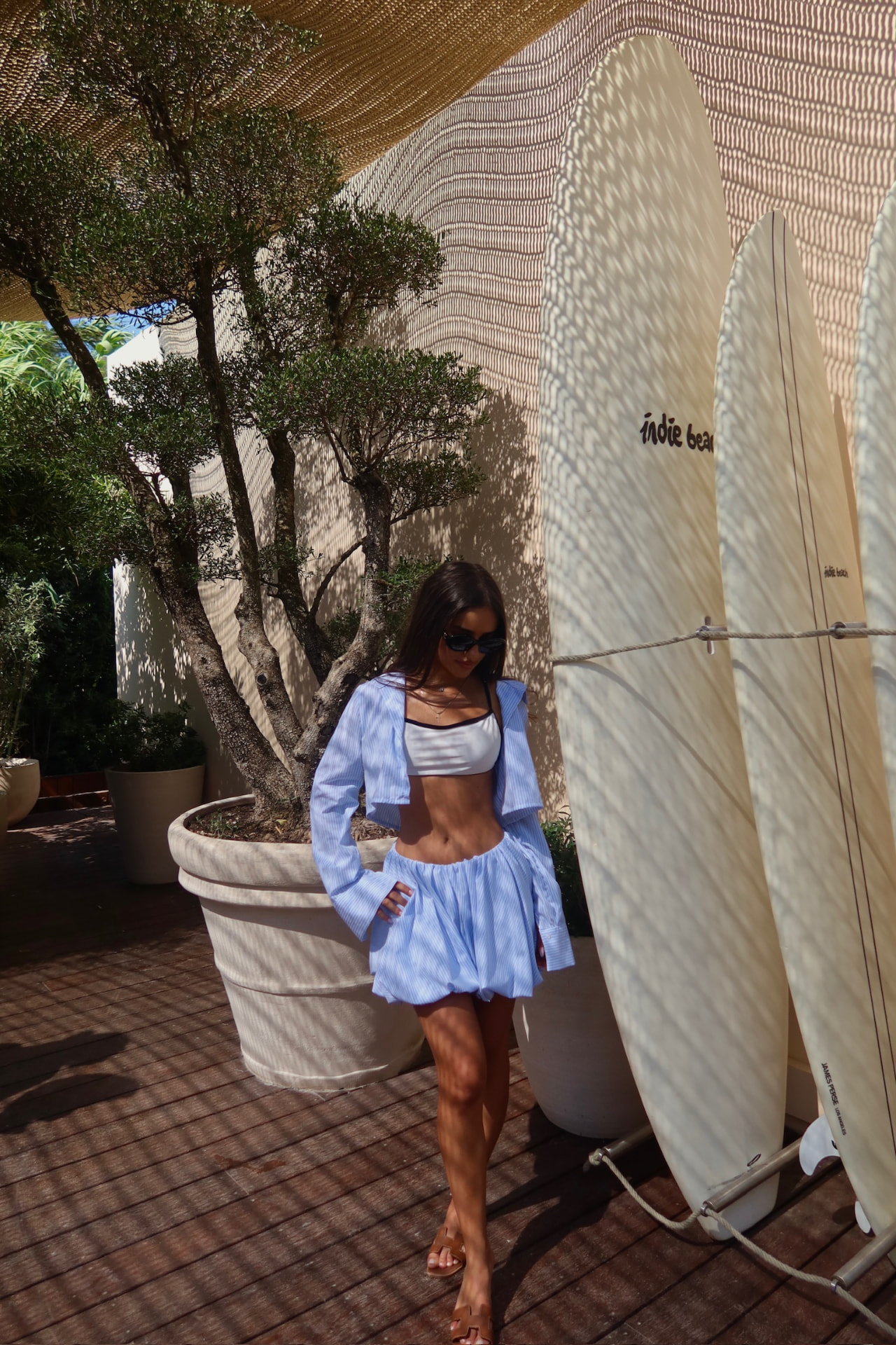 Azure Set worn at the beach club